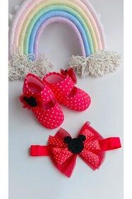 Resim Modomood BilgeTrend Fistolu Bebek Patik Ve Bandana Seti Fisto Desenli Ayakkabı Bandana Set B888 