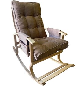 Resim Sallanan Sandalye Baba Koltuğu Kitap Okuma Sandalyesi Rahat Sandalye Sallanıyorum Açık Kahverengi 