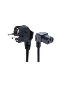 Resim 1.8 Metre C13 Power Kablo - 90 Derece L Uç Dik Açılı Güç Kablosu 