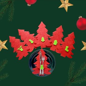 Resim Tasarım Çam Ağacı Yılbaşı Temalı, Kaşıklık 6 Adet 