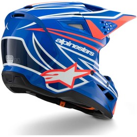 Resim Alpinestars SM3 Youth Wurx Off-Road Çocuk Genç Motosiklet Kaskı Mavi Beyaz Kırmızı 