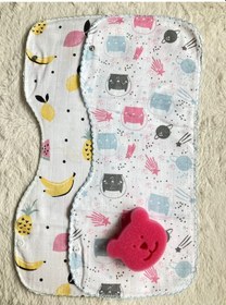 Resim İkili Müslin Çift Katlı Çıtçıtlı Mama Önlüğü/ Omuz Örtüsü Çok Renkli 