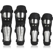 Resim Moveevo Motorsiklet, Bisiklet, Kayak İçin Paslanmaz Çelik Korumalı Diz Ve Dirsek Koruyucu 4'lü Set Nfs-134 Çok Renkli 