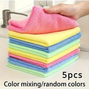Resim Besthome1 5 Adet Rastgele Renk Mikrofiber Temizlik Havlusu Yüksek Emici Yumuşak Dayanıklı Mutfak Banyo Araç 