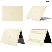 Resim MacBook Air M2 13.6 A2681 2022 Cream Kılıf Kapak Ultra İnce Koruma 