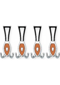 Resim 4 Lü Metal Duvar Ve Portmanto Askılığı Ahşap Desenli Çift Kancalı Mont Askısı Seti Kahverengi 