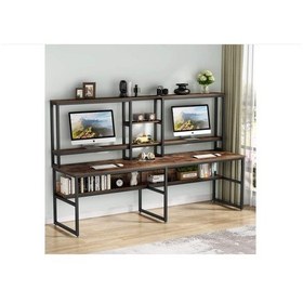 Resim Zizuva Tasarım İki Kişilik Ev Ve Ofis Çalışma Masası Ceviz - Siyah 