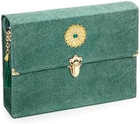 Resim İhvan Online 30 Cüz Nubuk Kaplama Özel Taşıma Çantalı Rahle Boy Arapça Kuranı Kerim Yeşil 