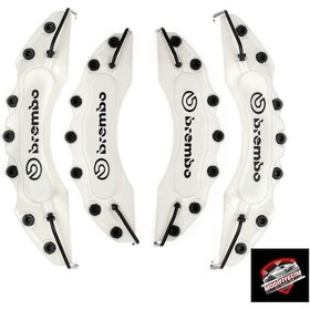 Resim Beyaz Brembo Üstü Baskılı Kaliper Kapağı 4'Lü Set 
