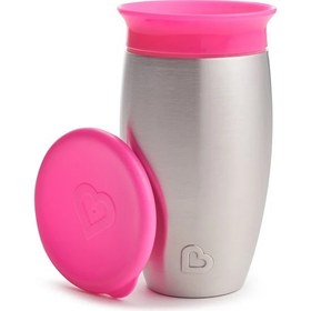 Resim Munchkin Damlatmaz Çelik Bebek 360° Alıştırma Bardağı 12 Ay+ 296ml Pembe 