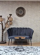 Resim ZAFİR İkili Papatya Çay Seti Koltuk Siyah Boyalı Sivriltme Ayak, Balkon, Salon, Ofis, Koltuk Takımı 