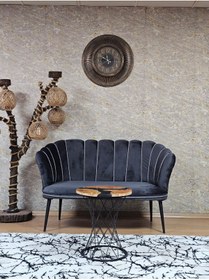 Resim ZAFİR İkili Papatya Çay Seti Koltuk Siyah Boyalı Sivriltme Ayak, Balkon, Salon, Ofis, Koltuk Takımı 