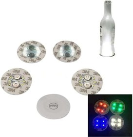 Resim Parti Led Şişe Bardak Altlığı 6cm Parlak 4 LED Flaş Dekor Işık 7 Renk 