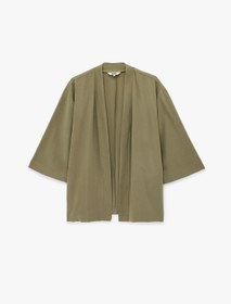 Resim Koton Kupro Viskon Kumaş Cepli 3/4 Kol Oversize Kimono 