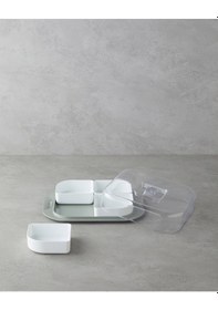 Resim English Home Daisy Plastik 4 Bölmeli Kahvaltılık 26x23 Cm Yeşil Yeşil 