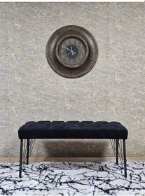 Resim Zafir Siyah Boyalı Tel Ayaklı 90 Cm Puf Bench - Puf - Bench - Kasalı Oturak - Oturak - Yatak Ucu Puf Siyah 