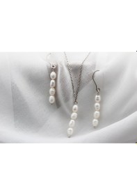 Resim Glorria Gümüş Kolye Ve Küpe İnci Set Gümüş 