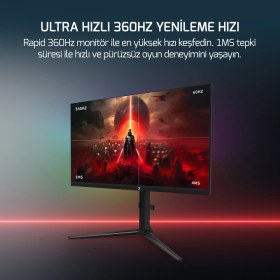 Resim Gamepower Rapid 27'' 1ms 360Hz Flat IPS Rgb Pivot Gaming Monitör 