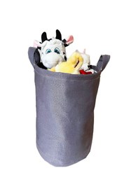 Resim Vip Çamaşır Sepeti Çift Kat Kumaşlı Katlanabilir Sepet-Gri 