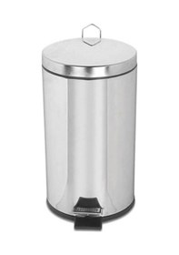 Resim Palex Krom Palex Paslanmaz Krom Pedallı Çöp Kovası 12 Lt Lüx Ahşap 