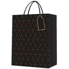 Resim Büro Ev Ofis İnsanı İçin 26x32cm Siyah Desenli Mini Karton Çanta Diğer 