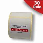 Resim Kalite Barkod 60x35 Termal Etiket | 30 Rulo Barkod Etiketi 