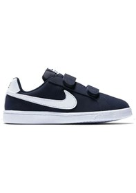 Resim Nike Court Royale Leather Sneaker Hakiki Deri Bantlı Çırtlı Unisex Çocuk Spor Ayakkabı Lacivert 