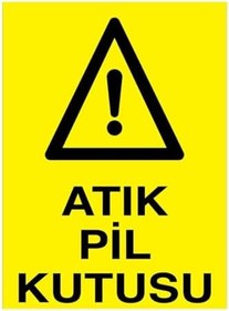 Resim Atık Pil Kutusu Uyarı Tabelası - 70x100 Foreks - PA2 
