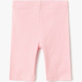 Resim Koton Beli Lastikli Pamuklu Basic Kısa Tayt Pembe 5skg40010ak Gül 