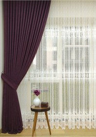 Resim Evdepo Home Mürdüm Fon Perde Tek Kanat (540053558) Mürdüm 