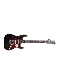 Resim Guson Superstrat Hss Elektro Gitar Quilted Siyah 