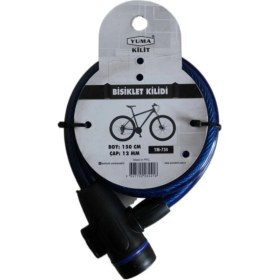 Resim Yuma Ym- 734 150CM Mavi Bisiklet Kilidi ( Lisinya ) 