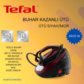 Resim Tefal Express Protect 2600 W Buhar Kazanlı Ütü Siyah/mor 
