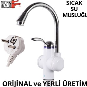 Resim Sıcak Musluk Elektrikli Ani Su Isıtıcı Termal Şofben Musluk 