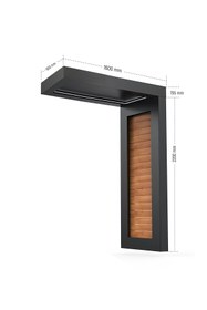 Resim KORRAIN VIELA WOOD- AHŞAP DETAYLI ALÜMİNYUM KAPI ÜSTÜ SUNDURMA-160 CM-SAĞ 