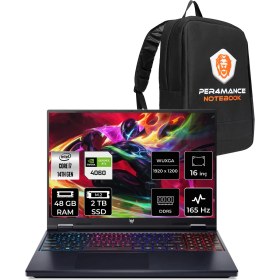Resim Acer Predator Helios Neo 16 Intel Core I7 14650HX 48GB 2tb SSD RTX4060/8GB 140W 16" Fhd+ 180Hz Fdos Taşınabilir Bilgisayar & Per4 Çanta NHQQVEY002P329 