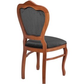Resim Versailes Klasik Ahşap Sandalye Ceviz - Antrasit 