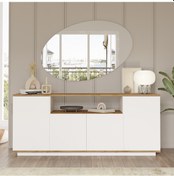 Resim Robin Home Loft Konsol 4 Kapaklı Raflı 180cm Çam-Beyaz 