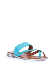 Resim Bueno Shoes Turkuaz Deri Kadın Parmak Arası Terlik 01wq2012 