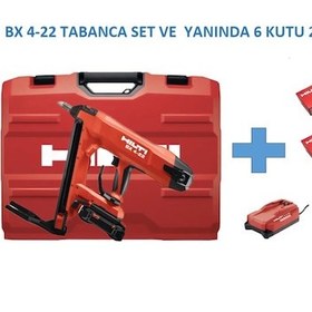 Resim Hilti BX 4-22 Akülü Beton Çivi Çakma Tabancası + B 22-85 Batarya + C 6-22 Şarj Cihazı + 6 Kutu B-XC-27 MM Çivi 