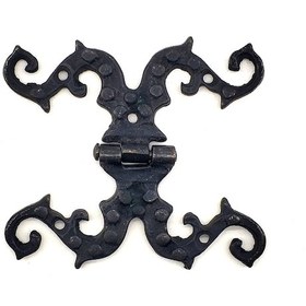 Resim Antika Tarz Dekoratif Pirinç Süslü Menteşe - 100x90 Mm, Oksit 