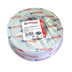 Resim Ersan Kablo 2+1 0.50MM Cu Bakır 100 Metre Güvenlik Kamera Kablosu 