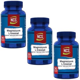 Resim Ncs Magnezyum Magnesium L-Threonate Vejeteryan 90 Bitkisel Kapsül 3 Adet 