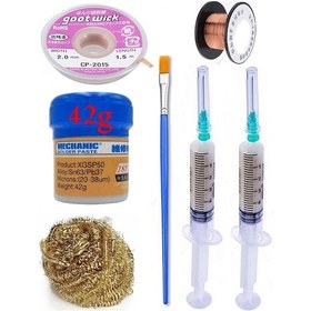 Resim Mechanic Krem Lehim 183 C 42g Flux Lehim Toplama Cp-3015 Emme Teli 2,0mm Havya Uç Temizleme Set06 