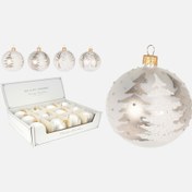 Resim Yılbaşı Ağacı Topu Ağaç Figürlü 8 cm 