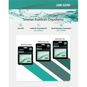 Resim Hiksemi Hs-Ssd-Wave(S) 128G 530MB/S - 400MB/S 3D Nand Sata 3 2.5'' SSD 