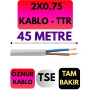 Resim Öznur 2x0,75 Ttr Kablo Metre Seçenekli Beyaz - 45 Metre 