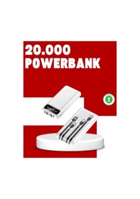 Resim Bfs 20.000mah Pd Powerbank Led Işık Lcd Ekran Dahili Kablo Çoklu Giriş Çok Renkli 