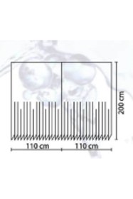 Resim Zethome Banyo Duş Perdesi 10019 Çift Kanat 2x120x200 Duşakabin Perdesi 