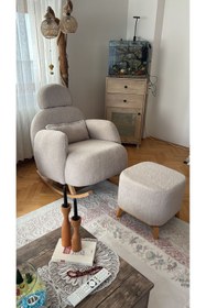 Resim ÜNKAY Premium Sabit Başlıklı Sallanır Berjer & Emzirme Koltuğu ve Puf 